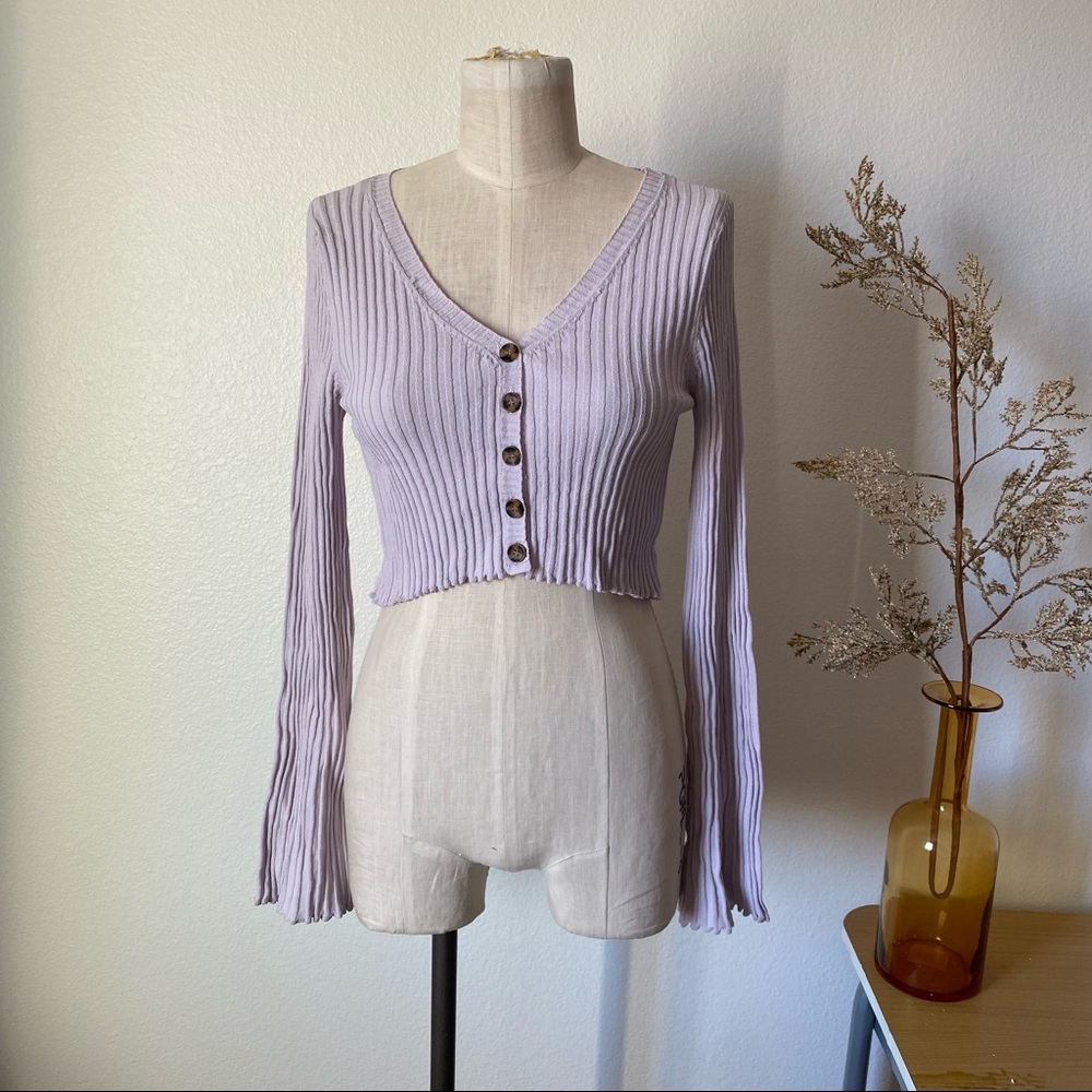 UO Ribbed Ruffle Cardigan - Picture 5 of 8